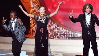 Millie, Gaten and Caleb performing "Uptown Funk" *THROWBACK*